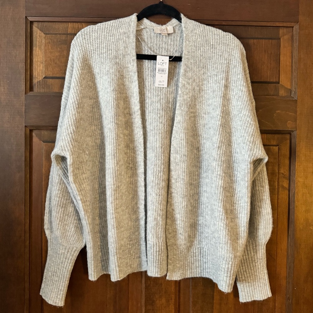 NWT Ann Taylor Loft, pale grey cardigan
